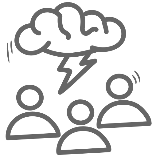 Das Bild steht in Zusammenhang mit Mediation und Konfliktlösung durch die Kanzlei Ponschab & Partner und zeigt folgendes: Drei einfache menschliche Figuren sitzen unter einer Wolke mit einem Blitz, dargestellt in schwarzem Umrissstil. Das Bild steht im Zusammenhang mit Konflikten zwischen Gesellschaftern. Bei Fragen zu Konflikten und Konfliktlösung wenden Sie sich bitte an uns unter info@ponschab-partner.com