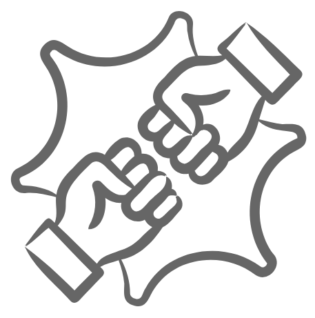 Das Bild steht in Zusammenhang mit Mediation und Konfliktlösung durch die Kanzlei Ponschab & Partner und zeigt folgendes: Zwei stilisierte Hände, die in einer Geste des Faustschlags dargestellt sind, sind schwarz umrandet, mit einer Sternenform dahinter, die auf eine Wirkung oder Verbindung hinweist. Bei Fragen zu Konflikten und Konfliktlösung wenden Sie sich bitte an uns unter info@ponschab-partner.com